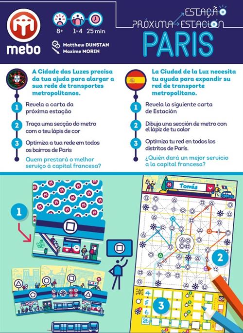 Jogo de Tabuleiro Próxima Estação: Paris - Blue Orange | Mebo Games For Sale