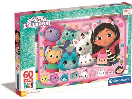 Puzzle Maxi Super Color Gabby s Dollhouse - 60 Peças - Clementoni Fashion