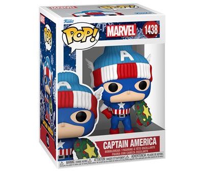 Funko Pop! Figura de Vinyl com Cabeça Oscilante Marvel Holiday: Captain America - 1438 on Sale