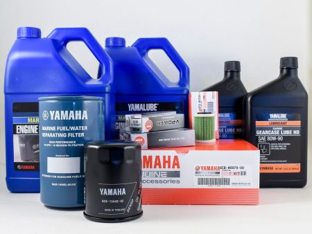 Yamaha 100 Hour Service Maintenance Kit with Cooling - Yamalube 10W-30 - VF200 VF225 VF250 SHO - LA Models Only Discount