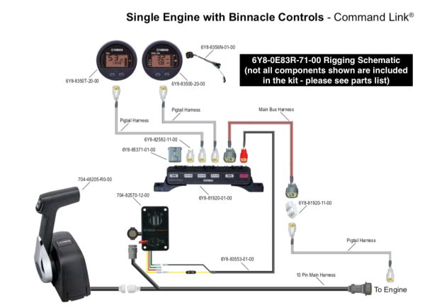 Yamaha 6Y8-0E83R-71-00 - Command Link Single Engine Gauge Kit - Round Two Gauge Kit Online Sale