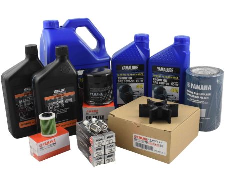 Yamaha 100 Hour Service Maintenance Kit with Cooling - Yamalube 10W-30 - F200 & F225 3.3L V6 - 2011-Current For Cheap