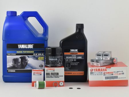 Yamaha 100 Hour Service Maintenance Kit with Cooling - Yamalube 20W-40 - F90A - 2006-2017 Online now