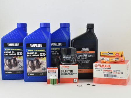 Yamaha 100 Hour Service Maintenance Kit with Cooling - Yamalube 20W-40 - F60 - 2006-Current Online Sale