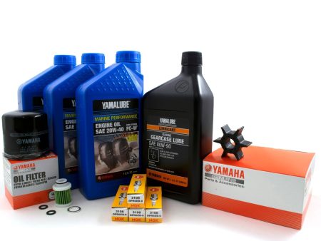 Yamaha 100 Hour Service Maintenance Kit with Cooling - Yamalube 20W-40 - F40 - 2008-current Online now