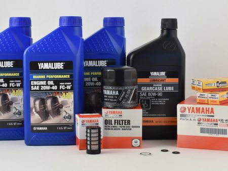 Yamaha 100 Hour Service Maintenance Kit with Cooling - Yamalube 20W-40 - F60 - 2002-2004 For Cheap